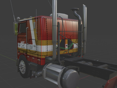 Peterbilt 352 Cabover Semi Truck - Complete Model Modello 3D