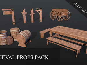Medieval props pack 3d 3D-Modell