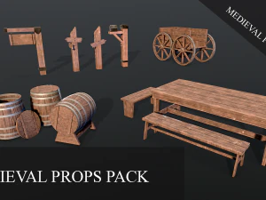 Paket alat peraga abad pertengahan 3d Model 3D