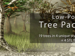 낮은 폴리 트리 팩 3D 모델