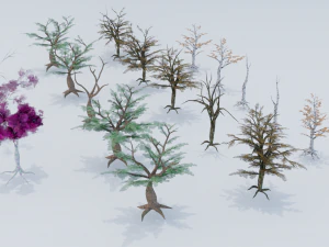 Low Poly Tree Pack 3D Model