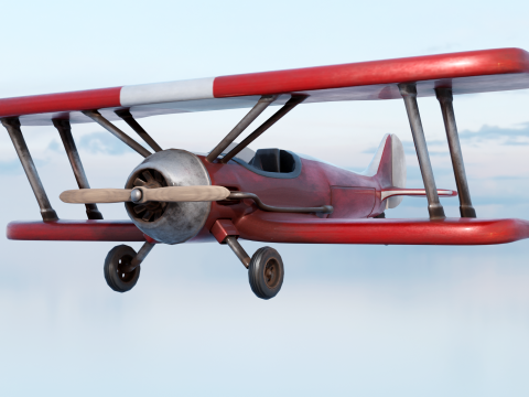 Modern Biplane 3D Model