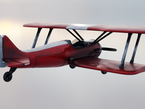 Modern Biplane 3Dモデル