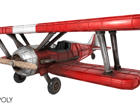 Modern Biplane 3Dモデル