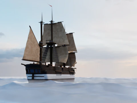 Hecla-Class Bomb Vessel 3D Model