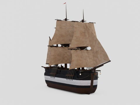 Hecla-Class Bomb Vessel 3D Model