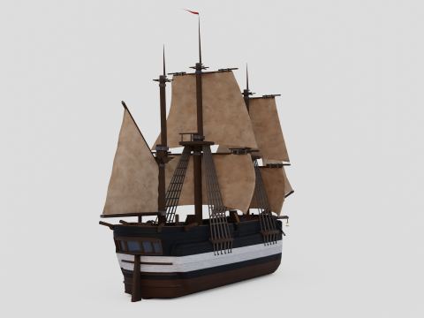 Hecla-Class Bomb Vessel 3D Модель