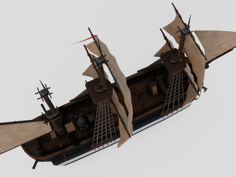 Hecla-Class Bomb Vessel 3D Model