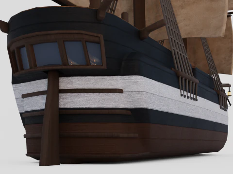 Hecla-Class Bomb Vessel 3D Model
