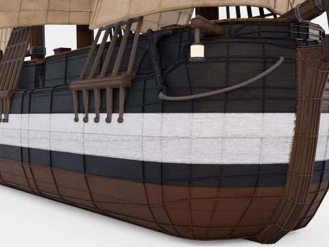 Hecla-Class Bomb Vessel 3D Model