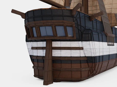 Hecla-Class Bomb Vessel 3D Model