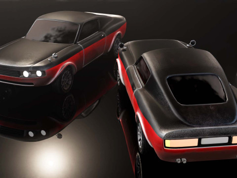 Modern American Muscle Car Fastback 3D Model