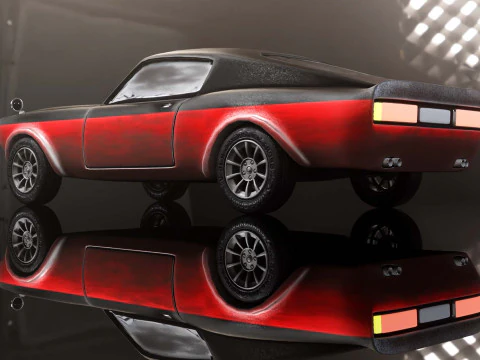 Modern American Muscle Car Fastback 3D Model