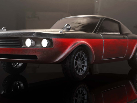 Modern American Muscle Car Fastback 3D Модель