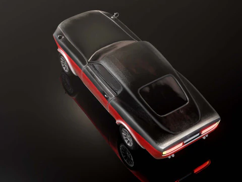 Modern American Muscle Car Fastback 3D Model