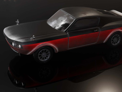 Modern American Muscle Car Fastback 3D Модель