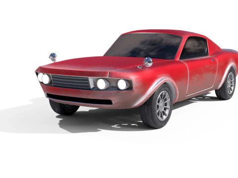 Modern American Muscle Car Fastback 3D Model