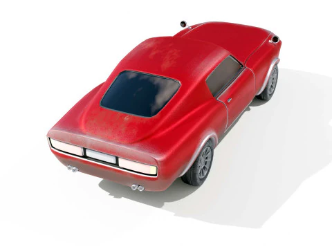 Modern American Muscle Car Fastback 3D Model