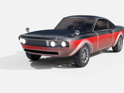 Modern American Muscle Car Fastback 3D Model