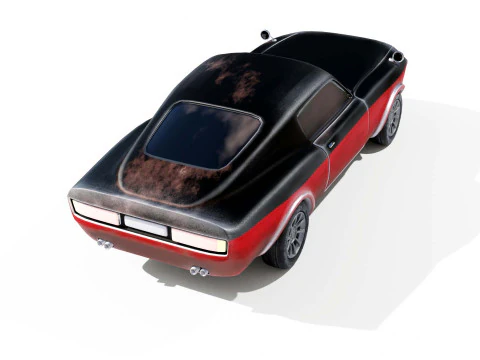 Modern American Muscle Car Fastback 3D Model