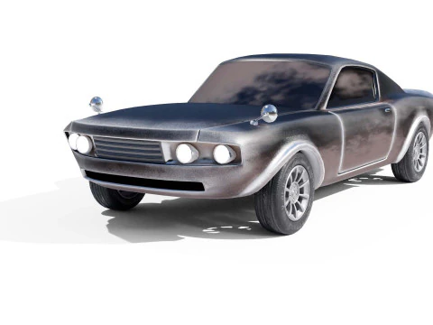 Modern American Muscle Car Fastback 3D Model