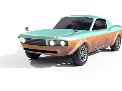 Modern American Muscle Car Fastback 3D Model