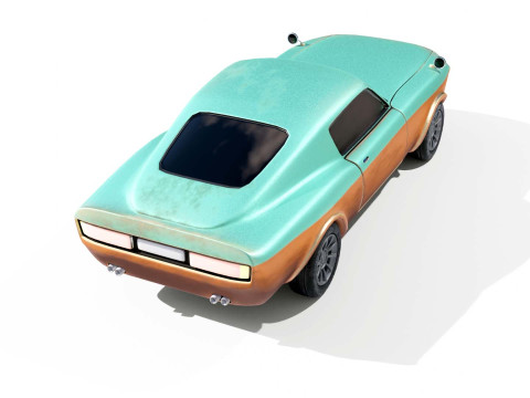 Modern American Muscle Car Fastback 3D Модель