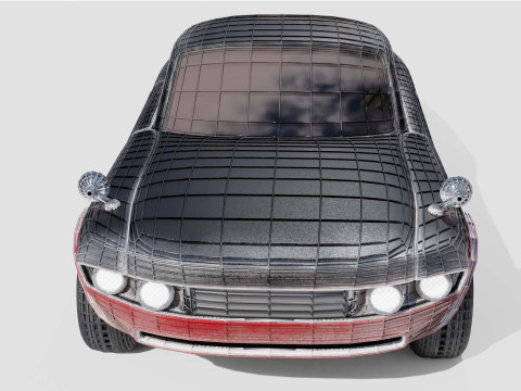 Modern American Muscle Car Fastback 3D Модель