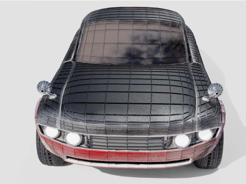 Modern American Muscle Car Fastback 3D Model