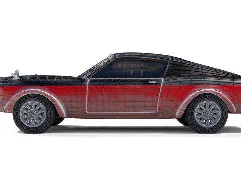 Modern American Muscle Car Fastback 3D Model