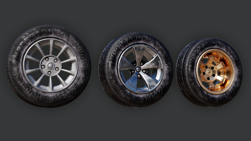 Multi-Resolution Wheel Collection 3D Модель .c4d .max .obj .3ds .fbx .stl .blend