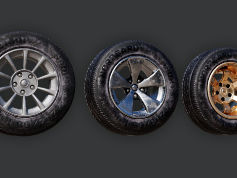 Multi-Resolution Wheel Collection 3D Model