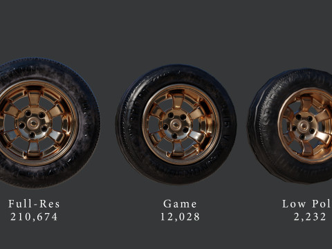 Multi-Resolution Wheel Collection 3D Модель