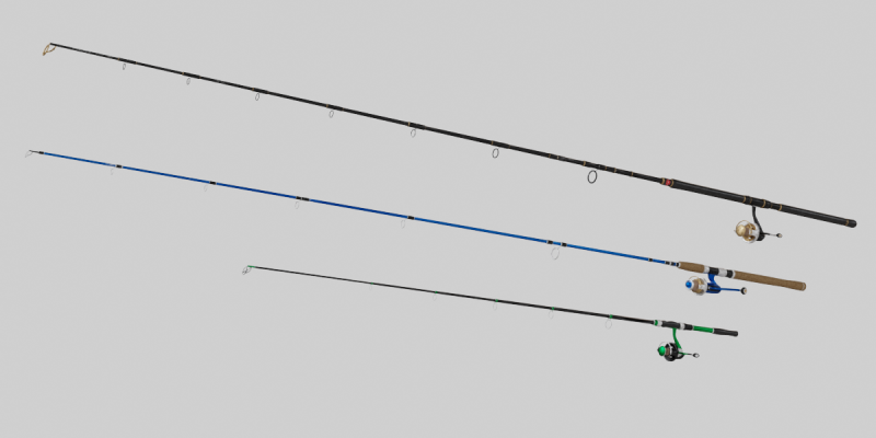 एनिमेटेड मछली पकड़ने वाली छड़ी संग्रह 3D मॉडल .c4d .max .obj .3ds .fbx .stl .blend 