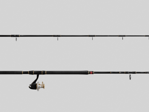 एनिमेटेड मछली पकड़ने वाली छड़ी संग्रह 3D मॉडल