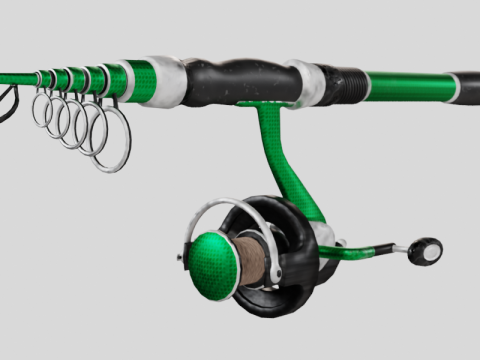 एनिमेटेड मछली पकड़ने वाली छड़ी संग्रह 3D मॉडल