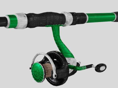 एनिमेटेड मछली पकड़ने वाली छड़ी संग्रह 3D मॉडल