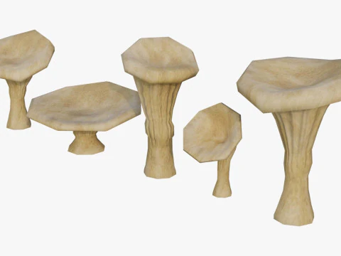 Chanterelle Mushroom Trees 3D Model