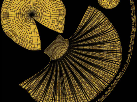 Грибные деревья лисички 3D Модель