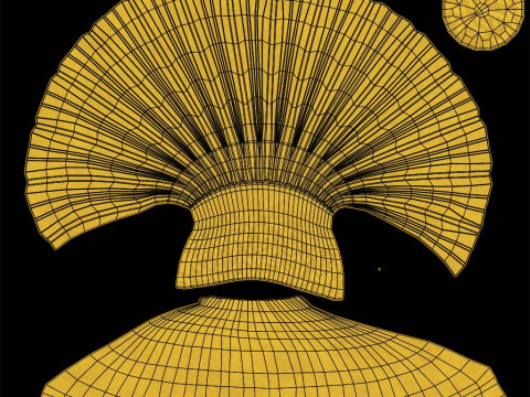 Грибные деревья лисички 3D Модель