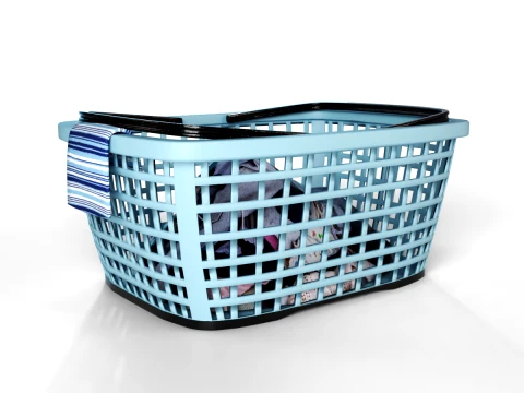 Plastic Laundry Basket Modelo 3D