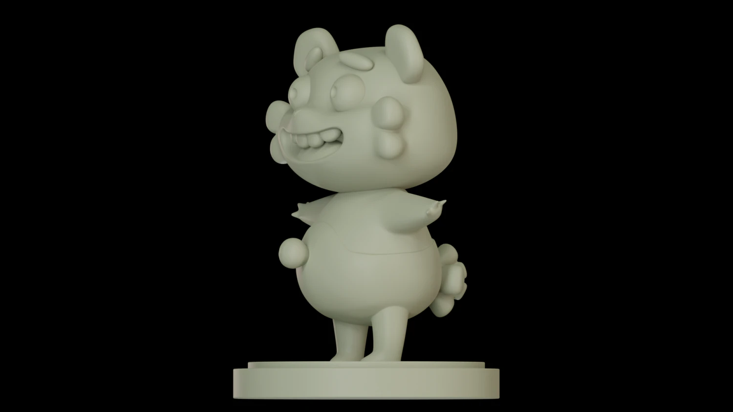 Smiley Panda 3D Print Model .c4d .max .obj .3ds .fbx .stl .blend 