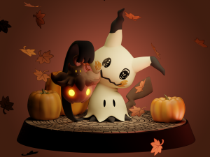 Mimikyu Pumpkin field 3Dプリントモデル