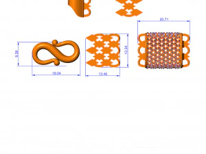 DIAMANT STIJLVOLLE ARMBAND 3D printmodel