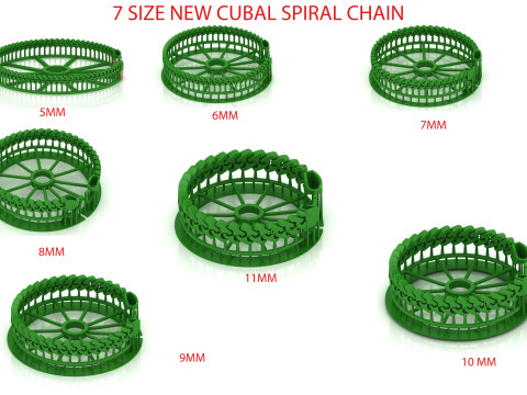 5-11MM NEW Spiral Type Cuban Bracelet Ready to Print STL Tested High-Quality Design 3D Print Model
