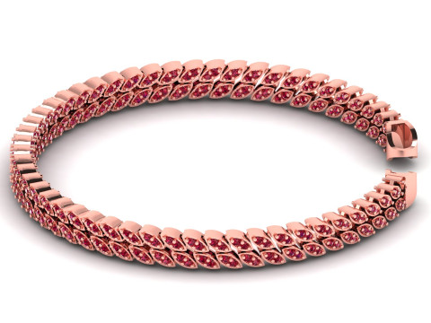 6MM Diamond Cuban 3d Printed Chain Model Cetak 3D