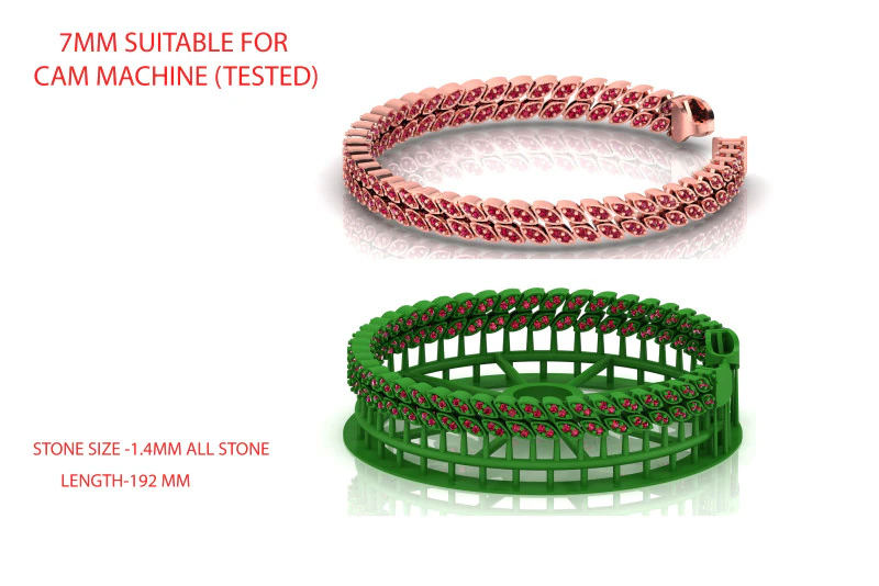 Corrente impressa em 3D cubana de diamante de 7 MM Modelo de Impressão 3D .c4d .max .obj .3ds .fbx .stl .blend