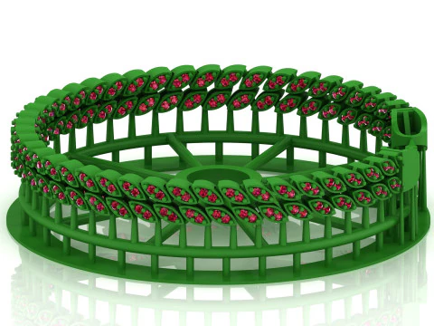 Corrente impressa em 3D cubana de diamante de 7 MM Modelo de Impressão 3D