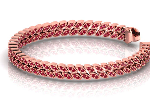 Corrente impressa em 3D cubana de diamante de 7 MM Modelo de Impressão 3D