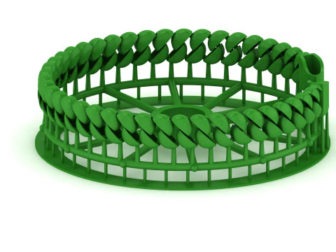 8 毫米螺旋 3D 椭圆形古巴手链或链条或项链 3D 打印模型